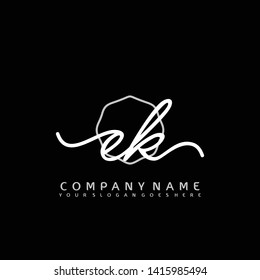 EK Initial handwriting logo concept