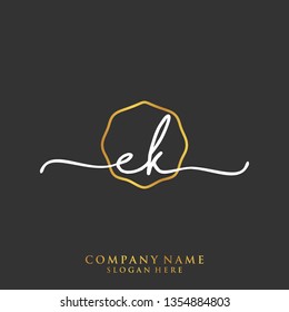 EK Initial handwriting logo template