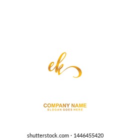 EK Initial handwriting logo vector
