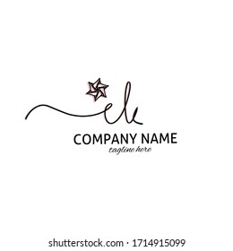 ek initial handwriting logo vector