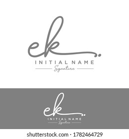 EK  Initial letter handwriting and signature logo.