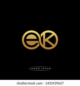 EK initial letter linked circle capital monogram logo modern template