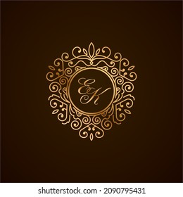 EK initial letter luxury monogram logo, elegant ornamen jewelry, emblem of love shape heart