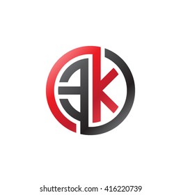 EK initial letters linked circle logo red black