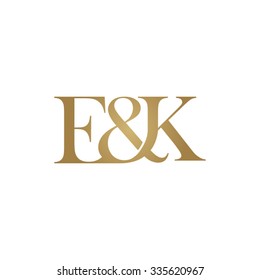 E&K Initial logo. Ampersand monogram golden logo