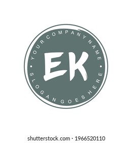 EK Initial logo Branding Brush wedding business