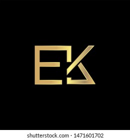 EK Initial logo Capital Letters Gold colors