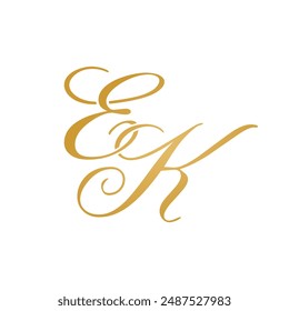 EK initial logo design vector stock