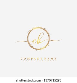 EK Initial luxury handwriting logo vector