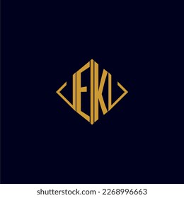 EK initial monogram square logo design ideas