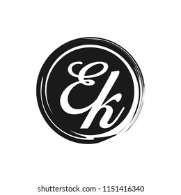 EK initial splash logo template vector