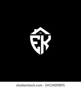 EK initials premium shield logo monogram with home designs modern templates