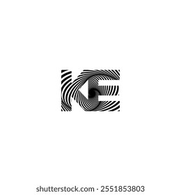 EK, KE, Abstract initial monogram letter alphabet logo design