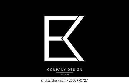 Monograma de EK, KE, letras abstractas
