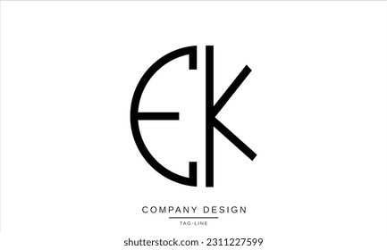 EK, KE, Abstract Letters Logo Monogram