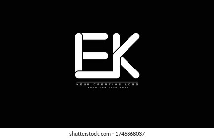 EK KE abstract vector logo monogram template