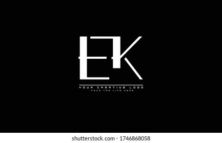 EK KE abstract vector logo monogram template