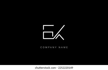 EK, KE Alphabet Letters Logo Monogram