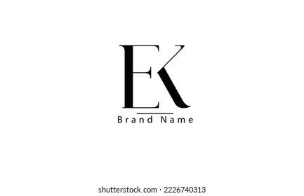 EK KE E K abstract vector logo monogram template