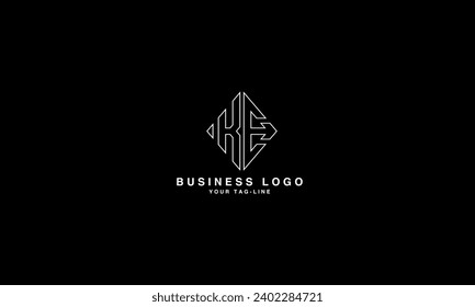 EK, KE, E, K, monograma del logotipo de las letras abstractas