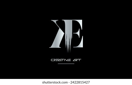 EK, KE, E, K abstract letters logo monogram