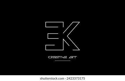 EK, KE, E, K abstract letters logo monogram