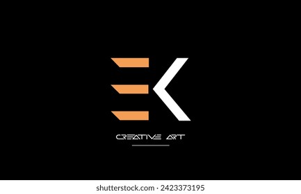 EK, KE, E, K letras abstractas monograma