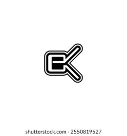 EK, KE, E AND K Abstract initial monogram letter alphabet logo design