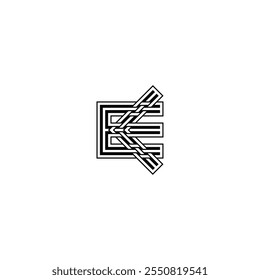 EK, KE, E UND K Abstraktes anfängliches Monogramm Buchstaben Alphabet Logo Design