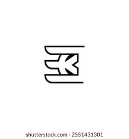 EK, KE, E AND K Abstract initial monogram letter alphabet logo design