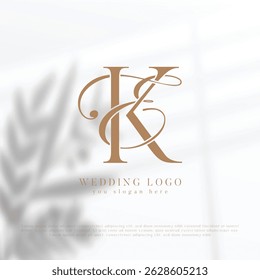 EK, KE Wedding Letters Logo Monogram