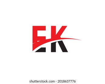 Plantilla de diseño de logotipo inicial de la carta EK