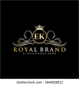 EK Letter Initial Luxurious Brand Logo Template.
