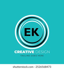 EK letter logo creative design. EK unique design. Vector illustration