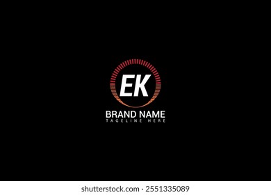 EK letter logo creative design. EK unique design. EK letter logo design on black background.