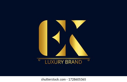 Vector de plantilla de diseño de logotipo de carta EK
