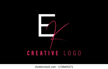 EK Letter Logo Design Template Vector
