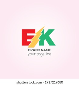 EK letters vector logo design, Creative EK initials logo design 