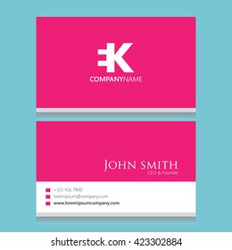 EK Logo | Business Card Template | 