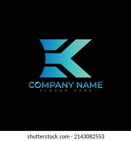 Diseño de ilustración vectorial del logotipo EK