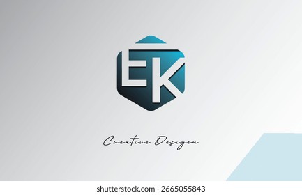 Símbolo de espaço negativo abstrato de forma de polígono mínimo de EK para uso de marca"