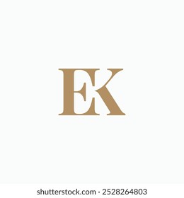 EK Monogramm minimales elegantes Logo Design Konzept. Letter EK Luxuslogo