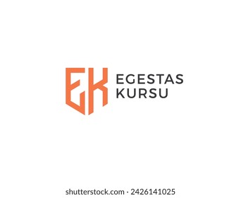 EK. Monogram of Two letters E and K. Luxury, simple, minimal and elegant EK logo design. Vector illustration template.