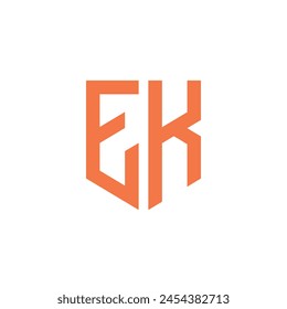 EK. Monogram of Two letters E and K. Luxury, simple, minimal and elegant EK logo design. Vector illustration template.