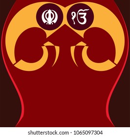 Ek Onkar, Khanda The Holy Motif Vector Illustration