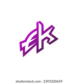EK Premium emblem logo initial esport and gaming design concept
