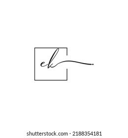 EK siganture logo concept in high quality professional design that will print well across any print media