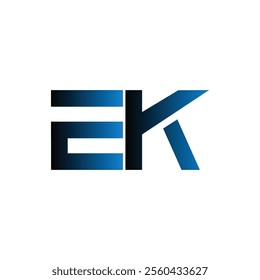EK Simple alphabet modern minimalist negative space font vector business logo design