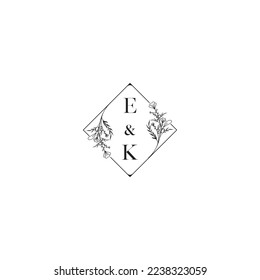 EK wedding initial logo letters in high quality professional design that will print well across any print media