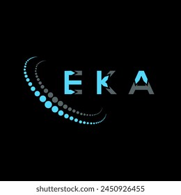 Diseño abstracto del logotipo de la letra de EKA. EKA diseño único. EKA.

